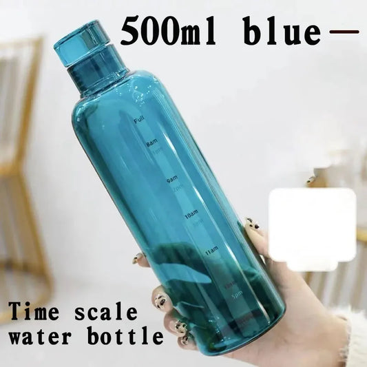water bottle High-value colorful time scale cup red cute drinking water target bottle ins simple water cup my gourd man bottles.
