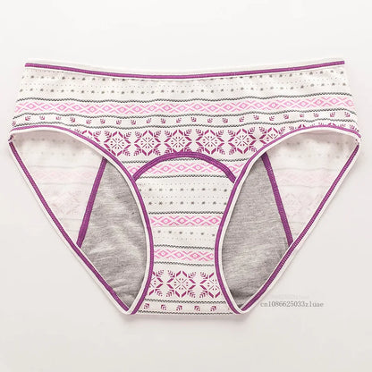Menstrual Panties Leakproof Ladies Menstrual Pants Women's Cotton Briefs Teenager Student Mid Waist Panties for Menstruation