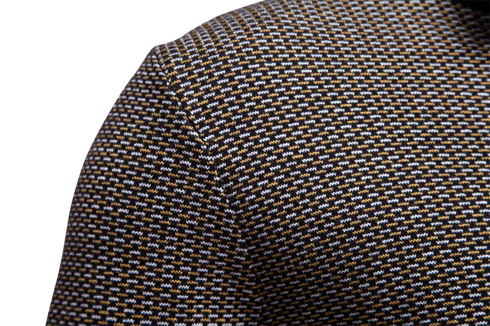 AIOPESON Classic Striped Knitwear Men Cotton Blend Sweater Mock Neck Warm Thickened Old Money Luxury Winter Sweaters for Men.