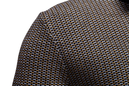 AIOPESON Classic Striped Knitwear Men Cotton Blend Sweater Mock Neck Warm Thickened Old Money Luxury Winter Sweaters for Men.