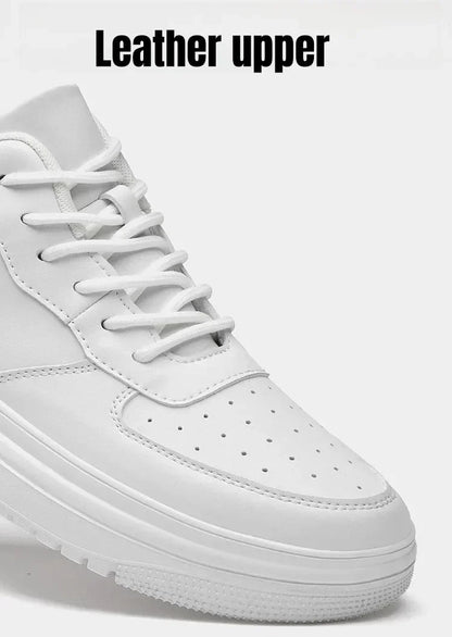 PDEP Neue Höhe Zunehmende Schuhe für Männer 10 cm Unsichtbare Aufzug Turnschuhe Weiß Leder Sport Zapatillas De Hombre Große Größe 46