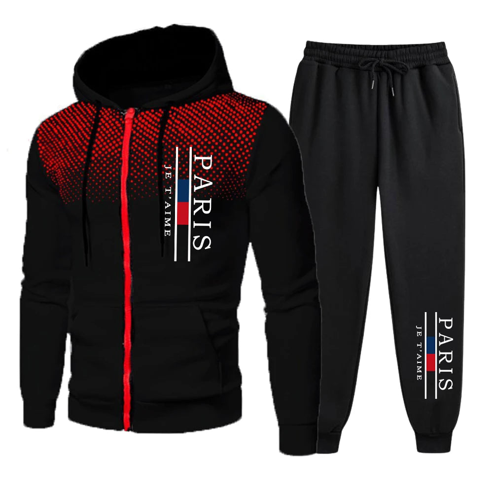 Hot Sales Men's Tracksuit Jogging Zip Up Hoodies Daily Quality Sweatshirts Men Long Sleeve Sports Coat Casual Sweatpants Fashion