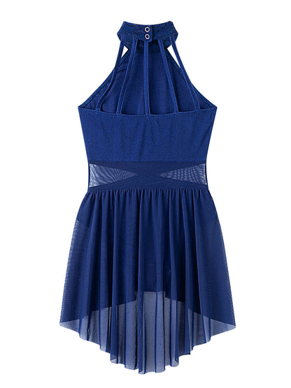 Mädchen Ballett Gymnastik Trikot lyrischen Tanz kleid ärmellose florale Spitze Tutu Tanz kleidung für Eiskunstlauf Bühnen performance