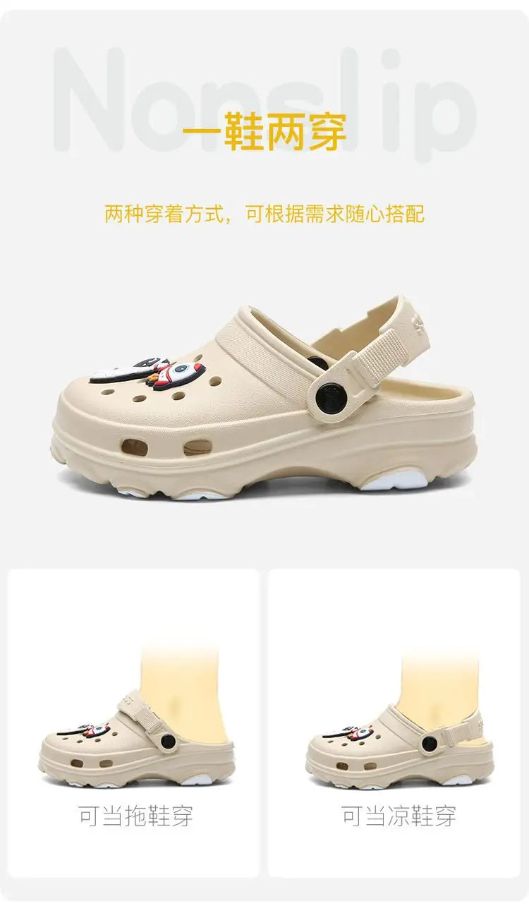 3-12y Kids Mules & Clogs Summer Boys Girls Sandals Cartoon 6 Colors Non-slip Comfortable Beach Slippers Children Garden Shoes 24.