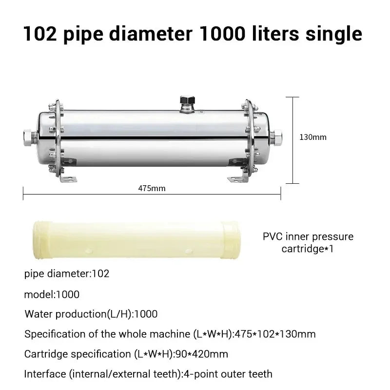 DIVEDEER 600L~3000L household water filter PVDF ultrafiltration purifier with washable pipe type direct drinking water kitchen