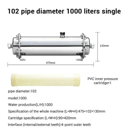 DIVEDEER 600L~3000L household water filter PVDF ultrafiltration purifier with washable pipe type direct drinking water kitchen