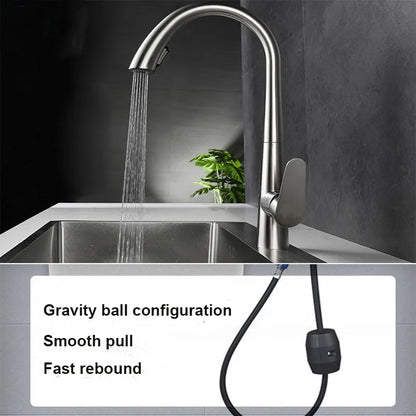 Pull Down Kitchen Faucet Hidden spray head Dual Modes Nozzle Hot Cold Water Mixer Crane Tap Brass Kitchen Sink Faucets