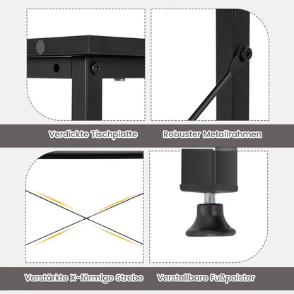 Schreibtisch L-Form, Computertisch mit Regal rechts oder Links, Eckschreibtisch mit Ablagefächern, Ecktisch Bürotisch für