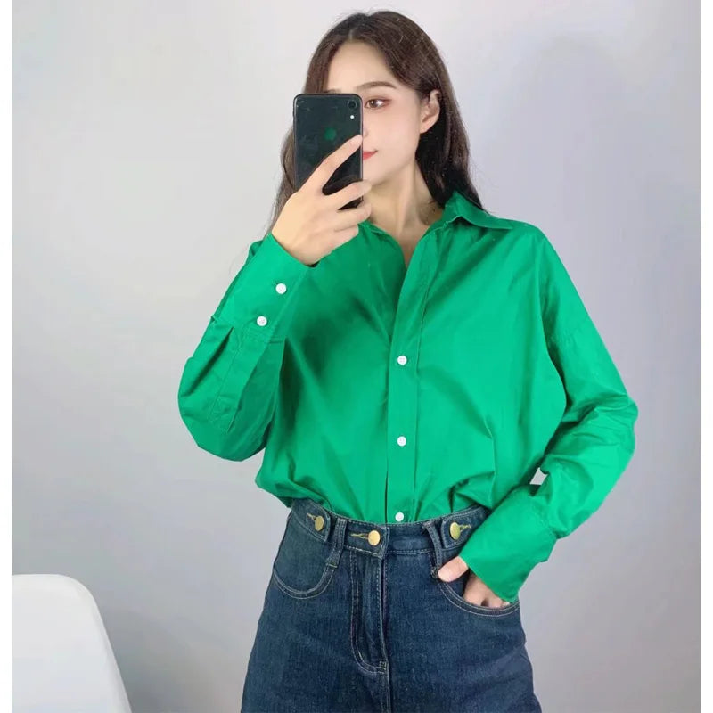 MUJER Women Shirt Multicolour Button Up Shirt Women Summer Long Sleeve Top Female Streetwear Oversize Shirts And Blouses Women.