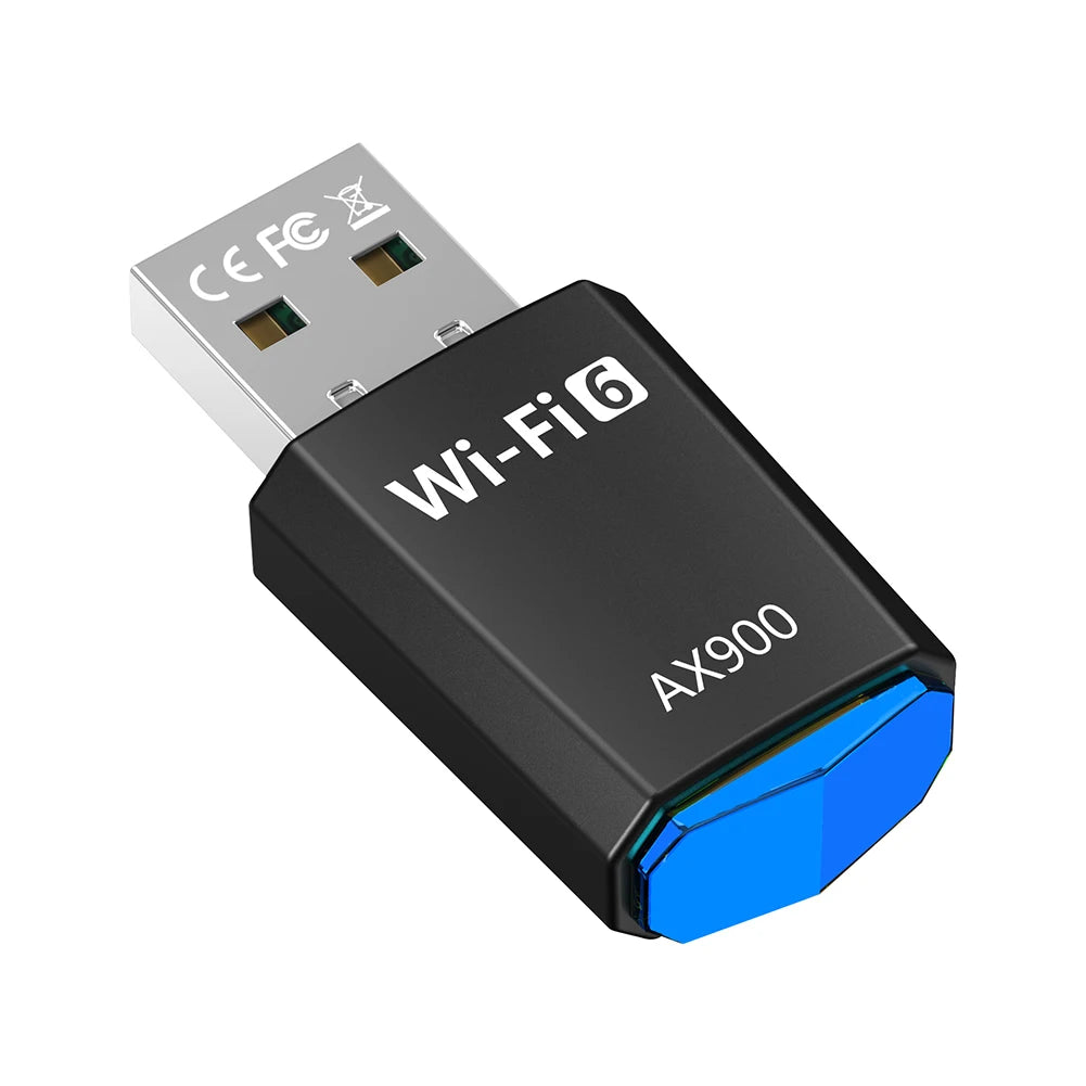 AX900 Driver-Free Wireless Network Card Dual-Band WiFi 6 USB Adapter 900Mbps WiFi Adaptador 2.4G&5GHz for Laptop Windows 7 10 11.