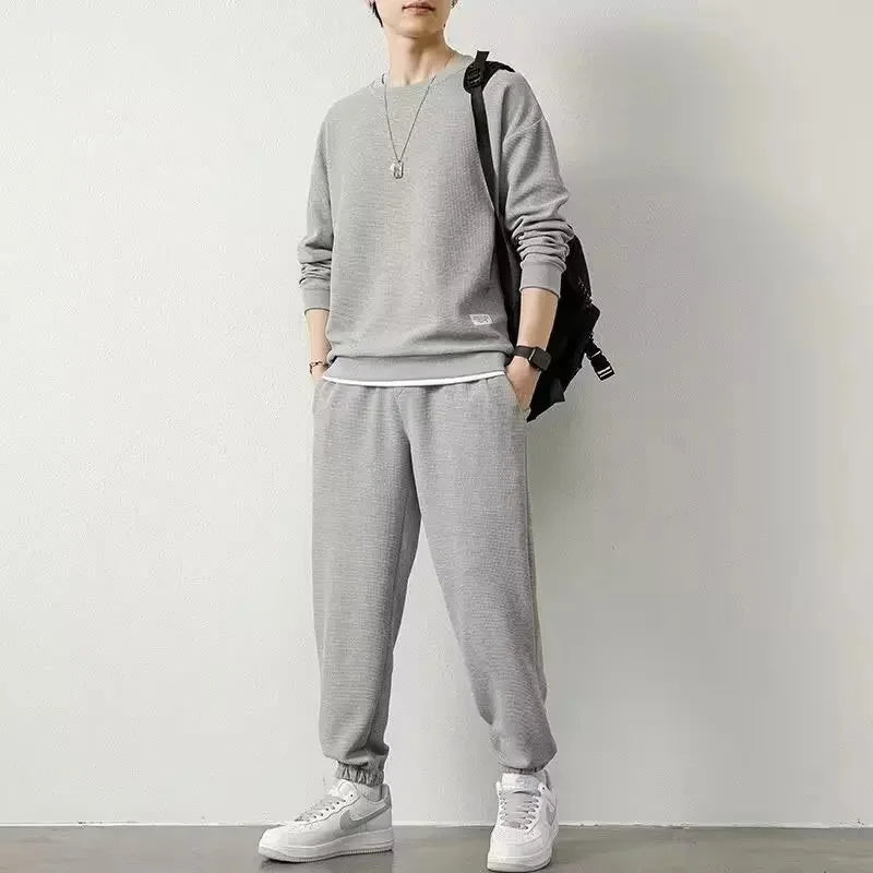 Loose Men's Long Sleeve Hoodie And Pants Set Spring Autumn New Style Casual Sports Youth Loose Fit Male Fashion Outfit