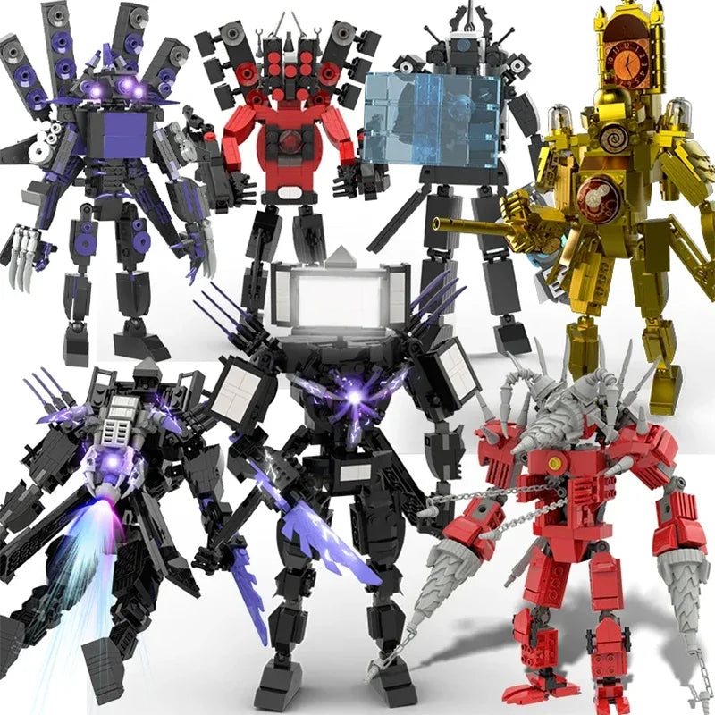 Moc Skibidi Toilet Action Figures builing blocks,Camerman Titan Speakerman Surveillance Man TVMan Boys Bricks Toys For Kids Gift.