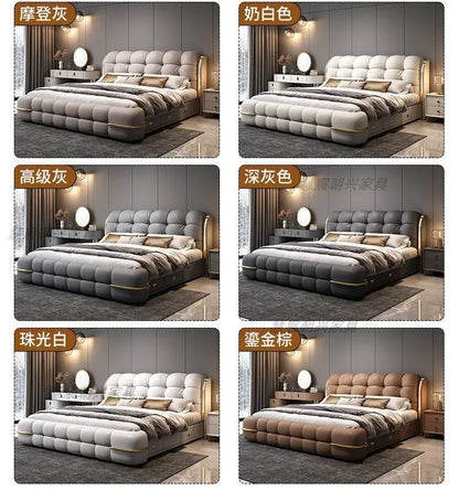 Kopfteil-Aufbewahrungsbetten, gepolstert, minimalistische Doppelbett-Schlafbetten, luxuriös, einzigartig, Muebles Para Dormitorio, Möbelzubehör