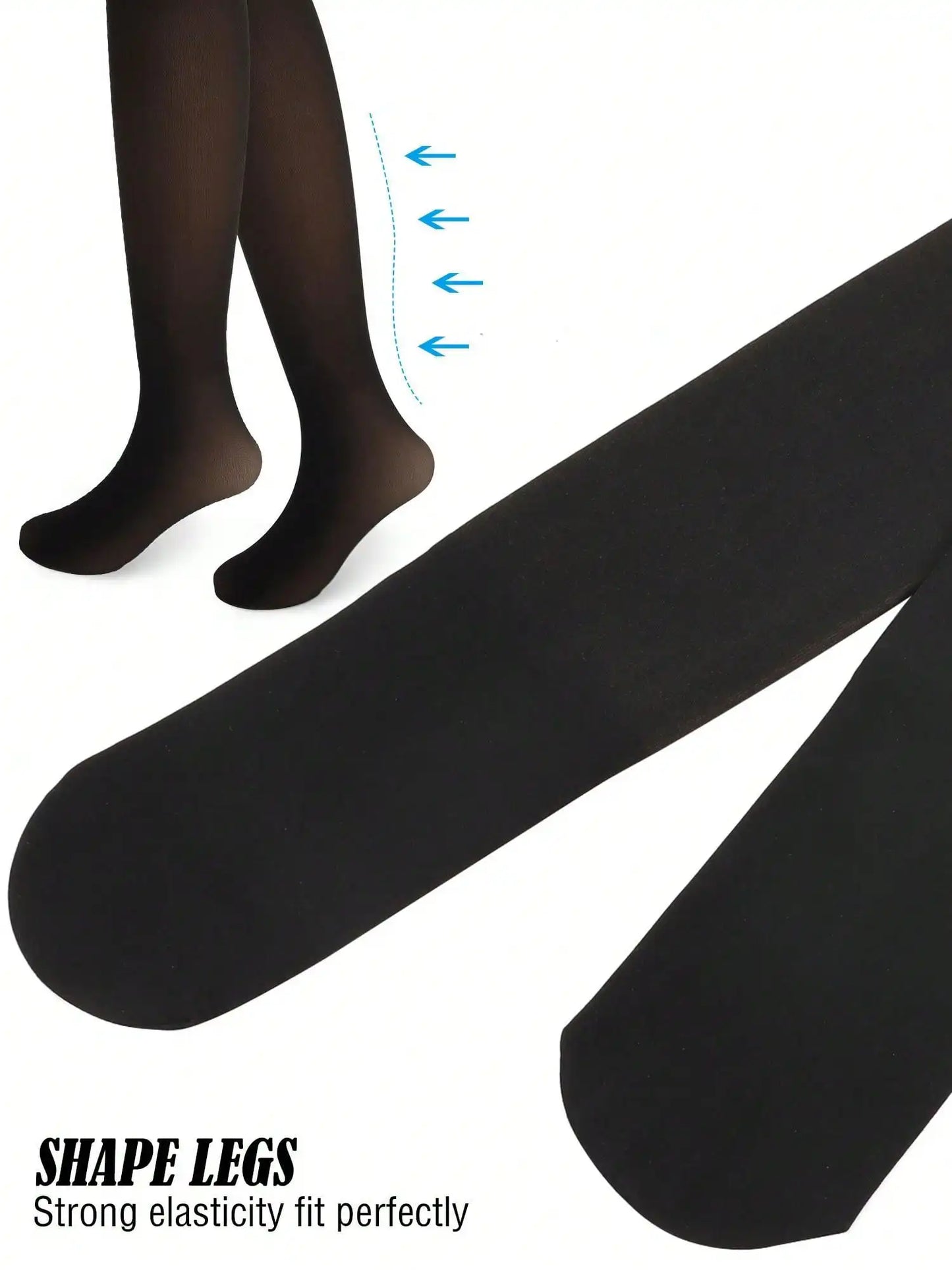 Luxtrada Womens Plus Size Thick Winter Tummy Control Fleece Lined Sheer Tights Fake Translucent Warm Leggings Thermal Opaque