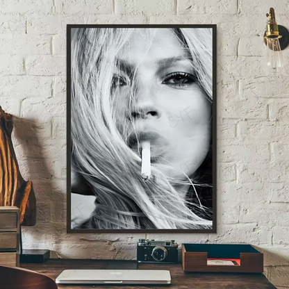 Kate Moss Fashion Modern Art Poster HD art sticky wall waterproof home living room bedroom bar aesthetic decoration.