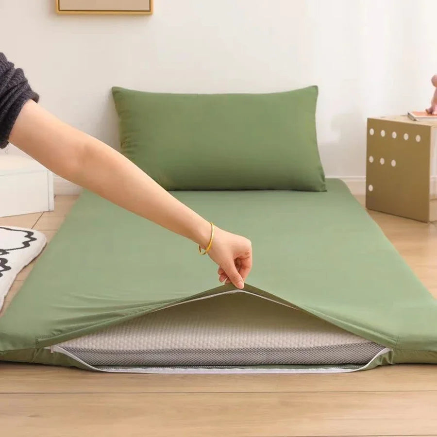 WASART 360° fully enclosed with zipper mattress protector cover student baby single double bed sheet protection pad 90/150cm