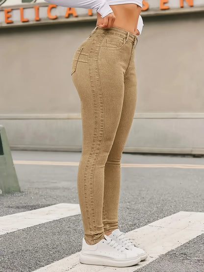 Exclusive Supply for Amazon Independent Station European and American Women's Clothing New Tight Elastic Pants Jeans  High Waist.