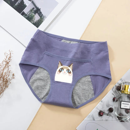 Women's Panties UnderwearLeakproofBreathable Briefs MenstrualPants PlusSizeWaterproof Mid Waist Organic Cotton Protective Briefs