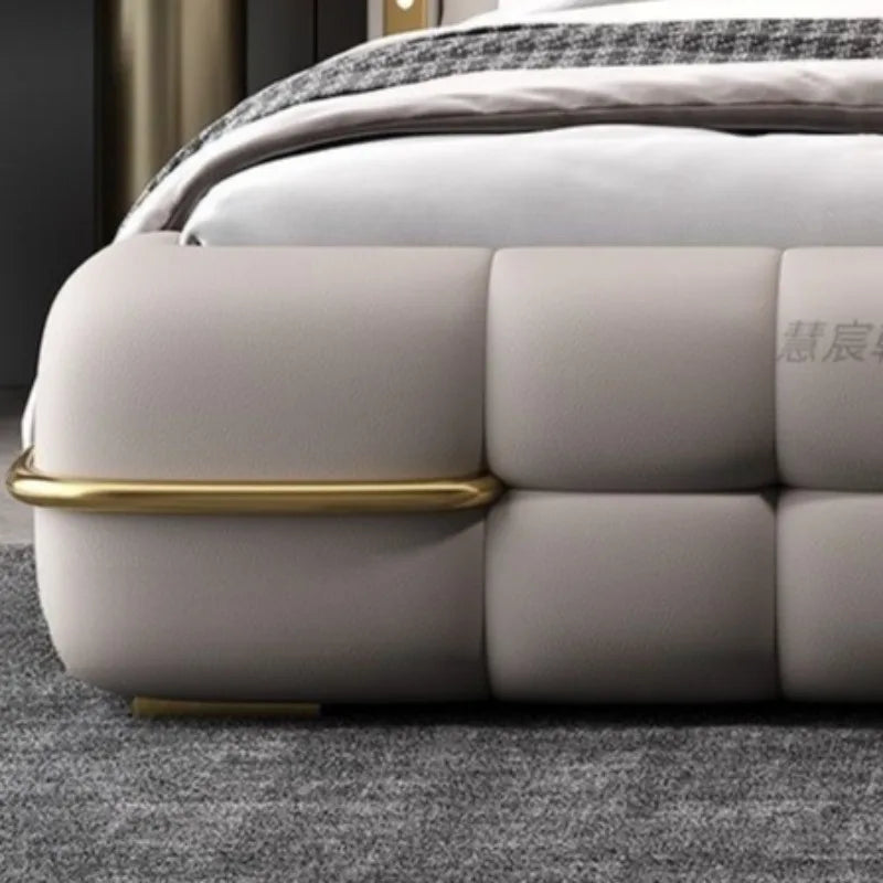 Kopfteil-Aufbewahrungsbetten, gepolstert, minimalistische Doppelbett-Schlafbetten, luxuriös, einzigartig, Muebles Para Dormitorio, Möbelzubehör