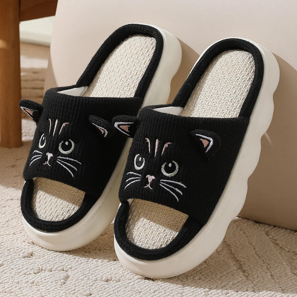 Smile PoP Cute Women Slippers Indoor Fuzzy Women House Slippers Classic Cartoon Casual Home Shoes Warm Bedroom  Animals Shoes