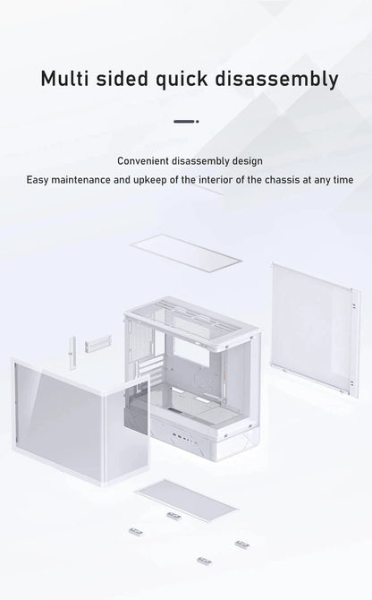 JONSBO D200 MATX Case (Column-Free Curved Sea View/240 Radiator/ATX Power Supply/Digital Display/Type-C Gen2 10Gbps+).