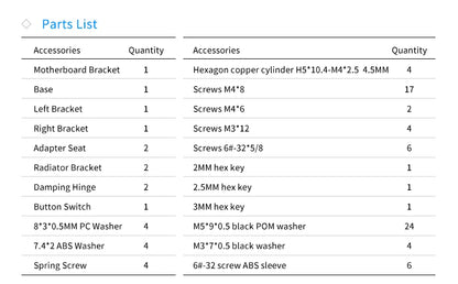 Barrowch ITX Open Frame Aluminum Alloy Water-cooling Computer Case DIY Adjustable Angle PFT-01.