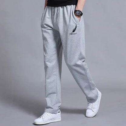 Autumn Winter Fashion Harajuku All Match Trousers Men Loose Straight Leg Sports Pants Plus Velvet Casual Men's Pants Sweatpants.