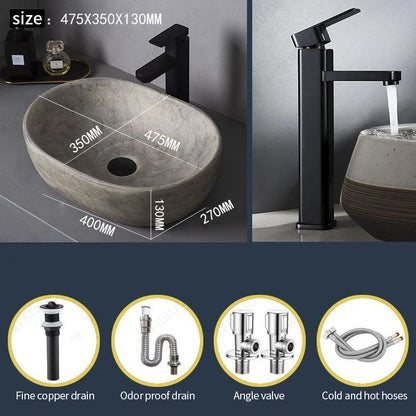 Keramik-Tischwaschbecken, ovales Badezimmergefäß, Waschbecken, Schüssel über der Theke, Kunstbecken, Toilette, Balkon, Waschtisch, Waschbecken, Arbeitsplatte, Waschbecken