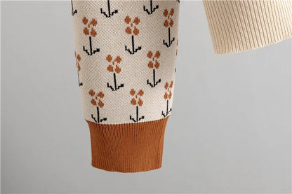 Women Sweater Muslim Knitting Suit Two Piece Sets Pullover Print Knitted Long Skirt Outfits Casual Knitwear Ensemble Autumn 2025.