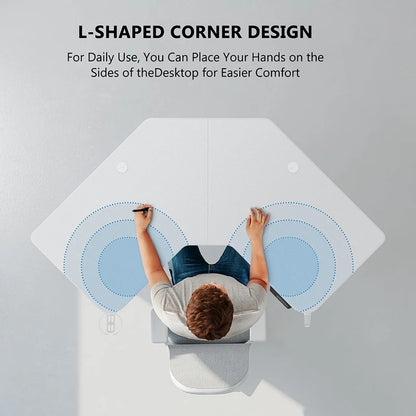 L-förmiger Stehpult, höhenverstellbar, elektrischer Eckschreibtisch, Sitzständer, anhebbarer Computertisch, Heimbüro-Gaming-Tisch