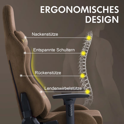 HAPIHAPPY Modischer Gaming-Stuhl, echter Computer-Bürostuhl mit Taschenfederkissen, Armlehnen und Fußstütze, Spielstuhl