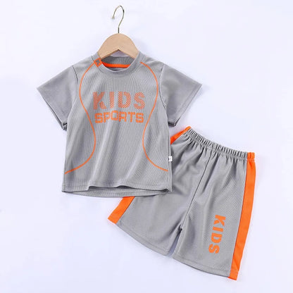 Children Clothing Set Kids Short Sleeved Summer Outfit Quick Drying Football Set Boy Girl Sport Wear Soft Breathable 1-12 Years.