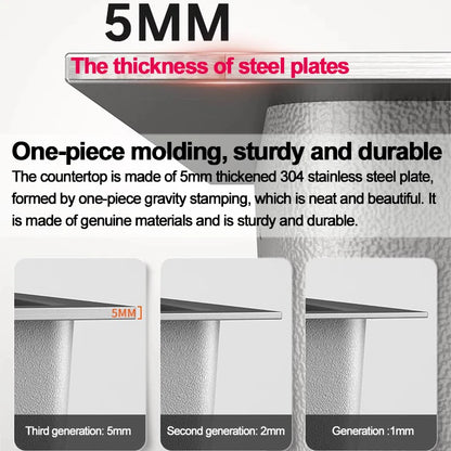 Extra Thick 5.0mm Kitchen 304 Sink, Whale Sink, Stainless Steel Large Single Sink, Waterfall Sink, Thickened Dish Sink