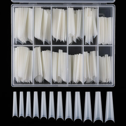 240PCS/Box False Nail Tips Square Straight Extra Long Half Cover Nails Artificial Acrylic False Nail Tips Press On Manicure Tool.