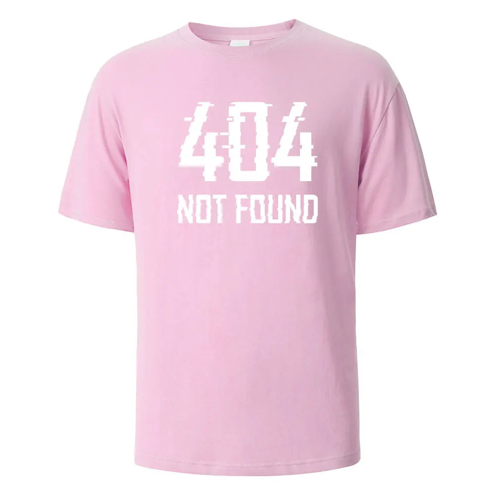 404Not Found Print T-Shirt Summer Tees For Men Women 100% Cotton O-neck Oversize Casual Short sleeved Tops.