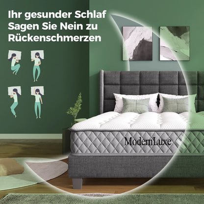 Orthopädische Kaltschaummatratze 90 x 200 cm, Matratze mit 7-Zonen-Taschenfederkernen, mittelfest – OEKO-TEX ®    Zertifiziert