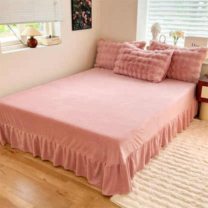 Luxury Faux Rabbit Fur Velvet Fleece Plush Soft Warm Bedding Set Super Comfortable Duvet Cover Set Blanket Bed Sheet Pillowcases.