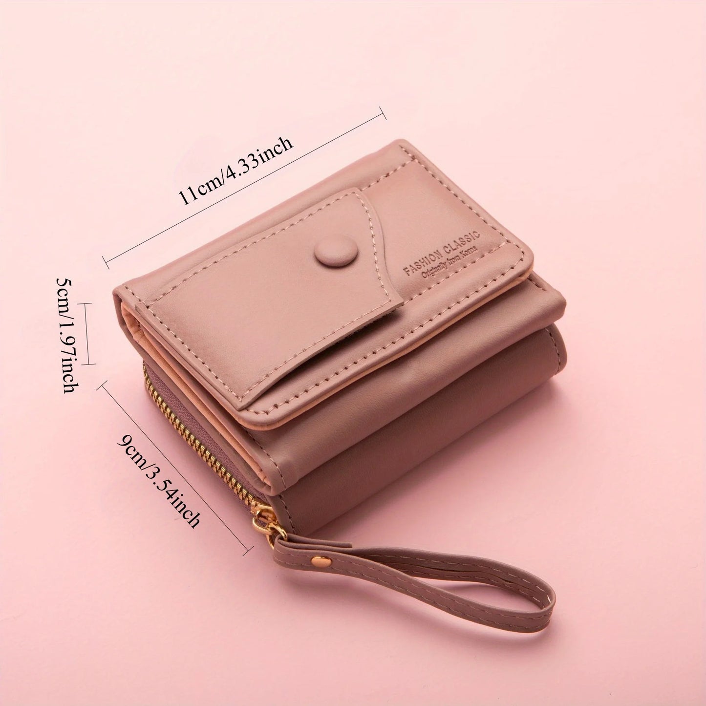 Zipper Wallet, Tower Buckle Zero Wallet, Women's Short Handheld Bag,Mini Travel Storage Bag,Solid Color Simple Versatile Fashion.