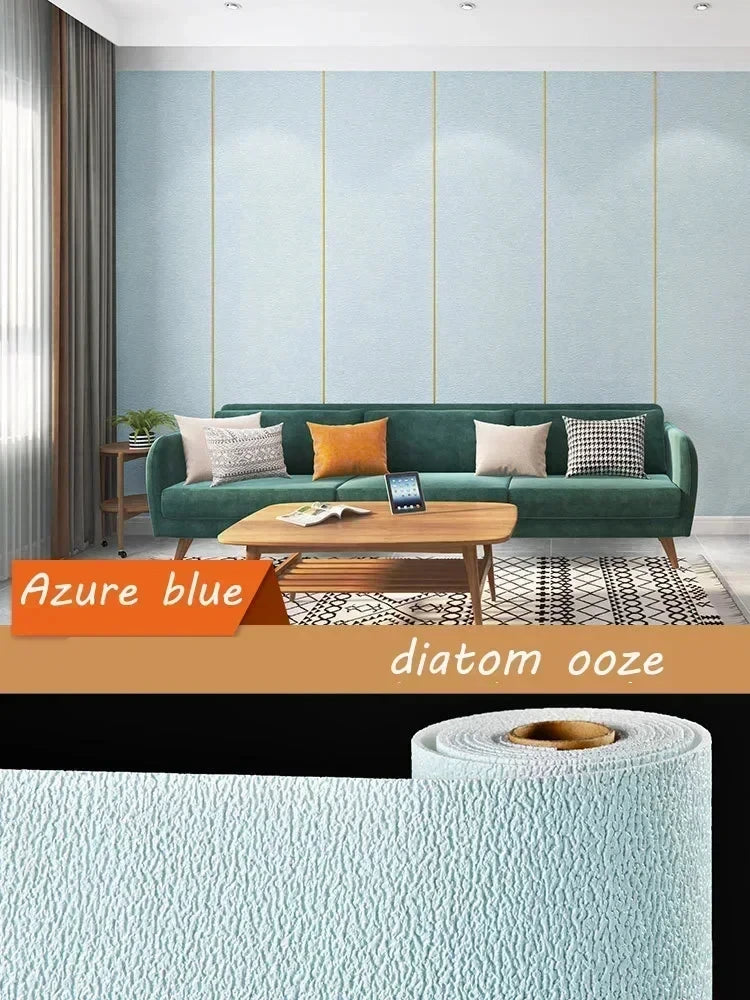 Selbstklebende Kieselalgen-Schlamm-Tapete, verdickter TV-Hintergrund, Leinen-Tapete, Schlafzimmer, Renovierung, Heimdekoration, XPE-Schaum-Wandaufkleber
