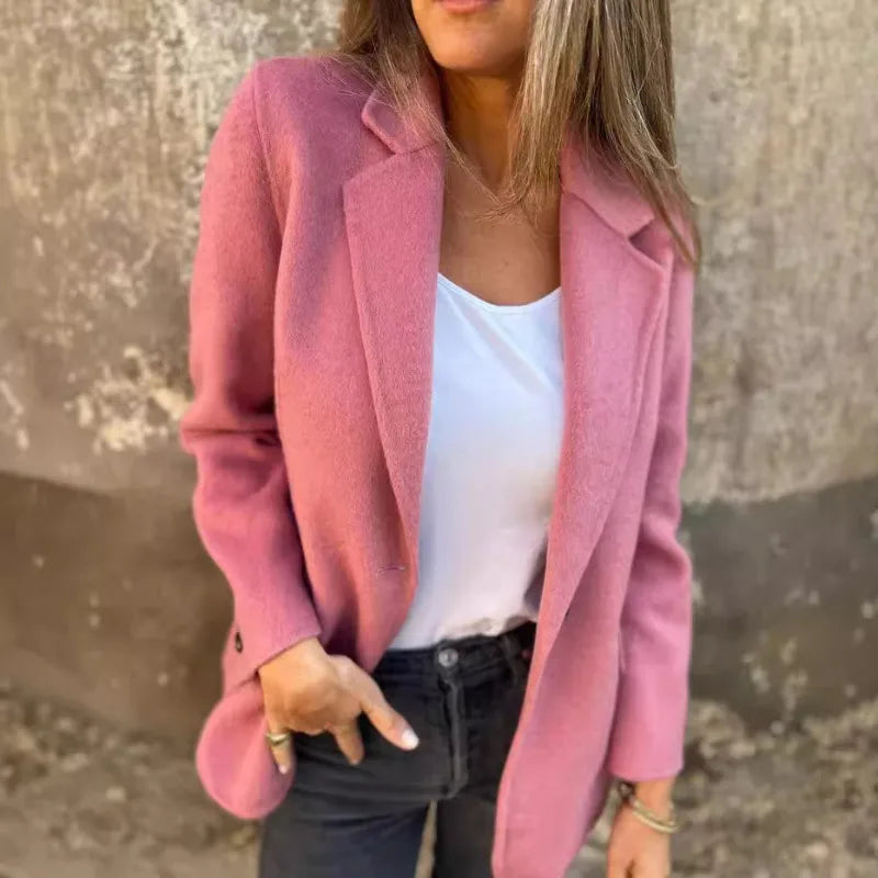 2025 neue Mode Herbst und Winter frauen Mäntel und Jacken Casual Button-Down Einfarbig Wolle Blazer frauen Kleidung