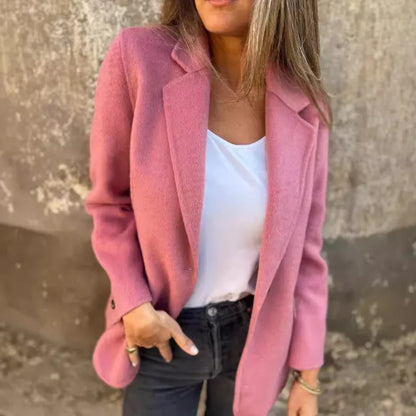 2025 neue Mode Herbst und Winter frauen Mäntel und Jacken Casual Button-Down Einfarbig Wolle Blazer frauen Kleidung