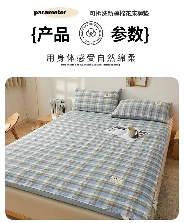 2024 removable and washable Xinjiang cotton mattress mattress fish scale net thickened winter quilt student dormitory mattress