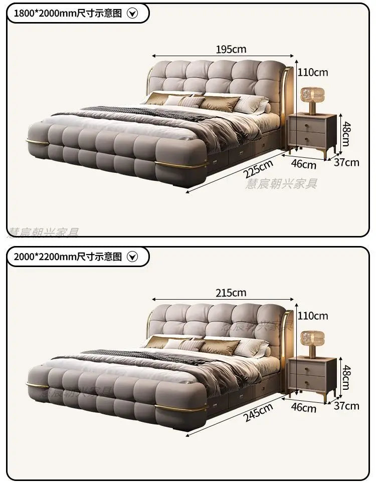 Kopfteil-Aufbewahrungsbetten, gepolstert, minimalistische Doppelbett-Schlafbetten, luxuriös, einzigartig, Muebles Para Dormitorio, Möbelzubehör