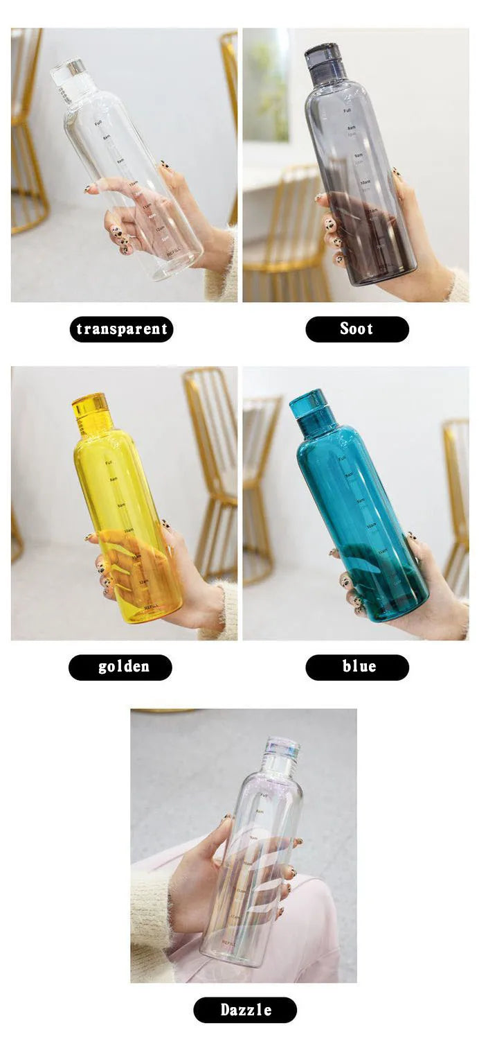 water bottle High-value colorful time scale cup red cute drinking water target bottle ins simple water cup my gourd man bottles.