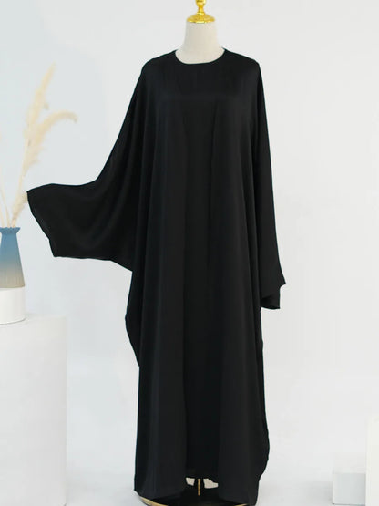 Muslim Turkish Women Arabic Dubai Abaya Long Dress Modest Ramadan Robe Liner Dress Kaftan Two-Piece Set Femme Islam Clothing Set