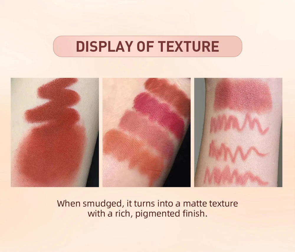 QIBEST 2pcs Lipstick Lipliner Pen Set Matte Nude Lip Liner Pencil Waterproof Long Lasting Lipstick Pen Contour Makeup For Women.