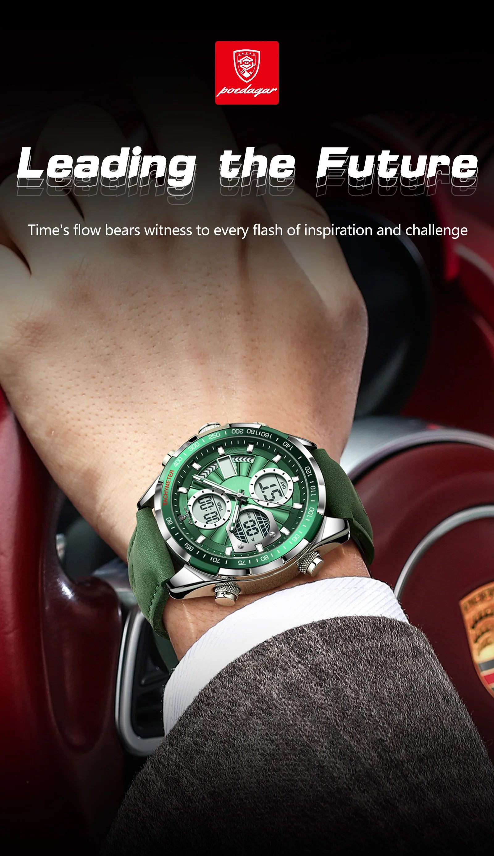 POEDAGAR LED Luxury Men Watch Luminous Week Date Dual Time Display Digital Man Clock Alarm Electronic Men's Quartz Watches Reloj.