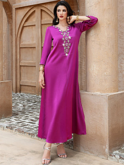 Ramadan Purple Abaya Damen Dubai Arabic Islam Prayer Clothes Muslim African Dresses For Women Kebaya Kaftan Robe Musulmane Femme.