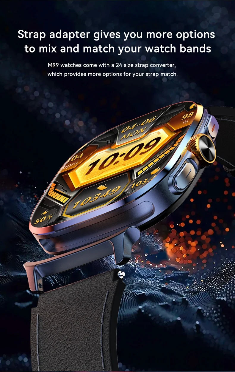 New M99 5G Cellular Version Smartwatch 2.4inch Amoled Larger Screen Android Smart Watch With Rotary Camera Sim Card Slot WIFI