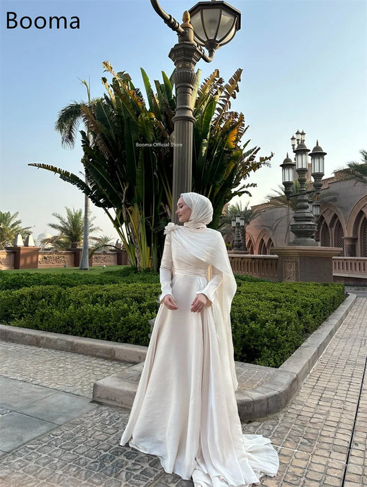 Booma A-Linie Abendkleider, formelle Partykleider für Damen, lange Falten, elegantes Abendkleid, Saudi-Arabien, individuell anpassbar, 2023
